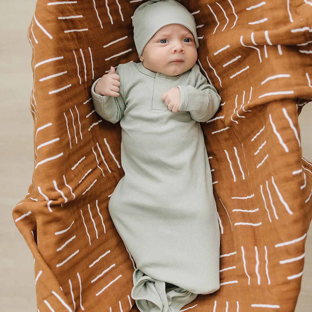 Ribbed Organic Cotton Knot Gown