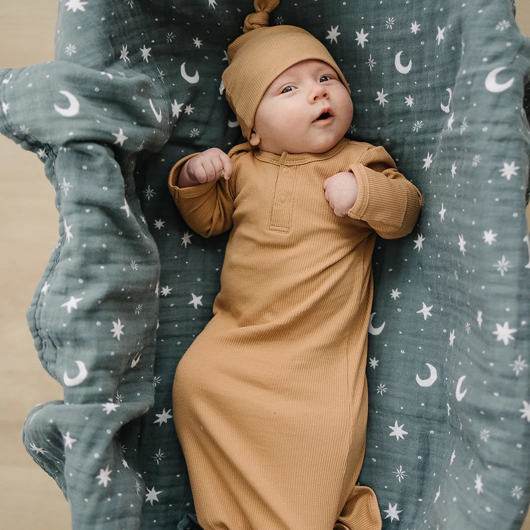 Ribbed Organic Cotton Knot Gown