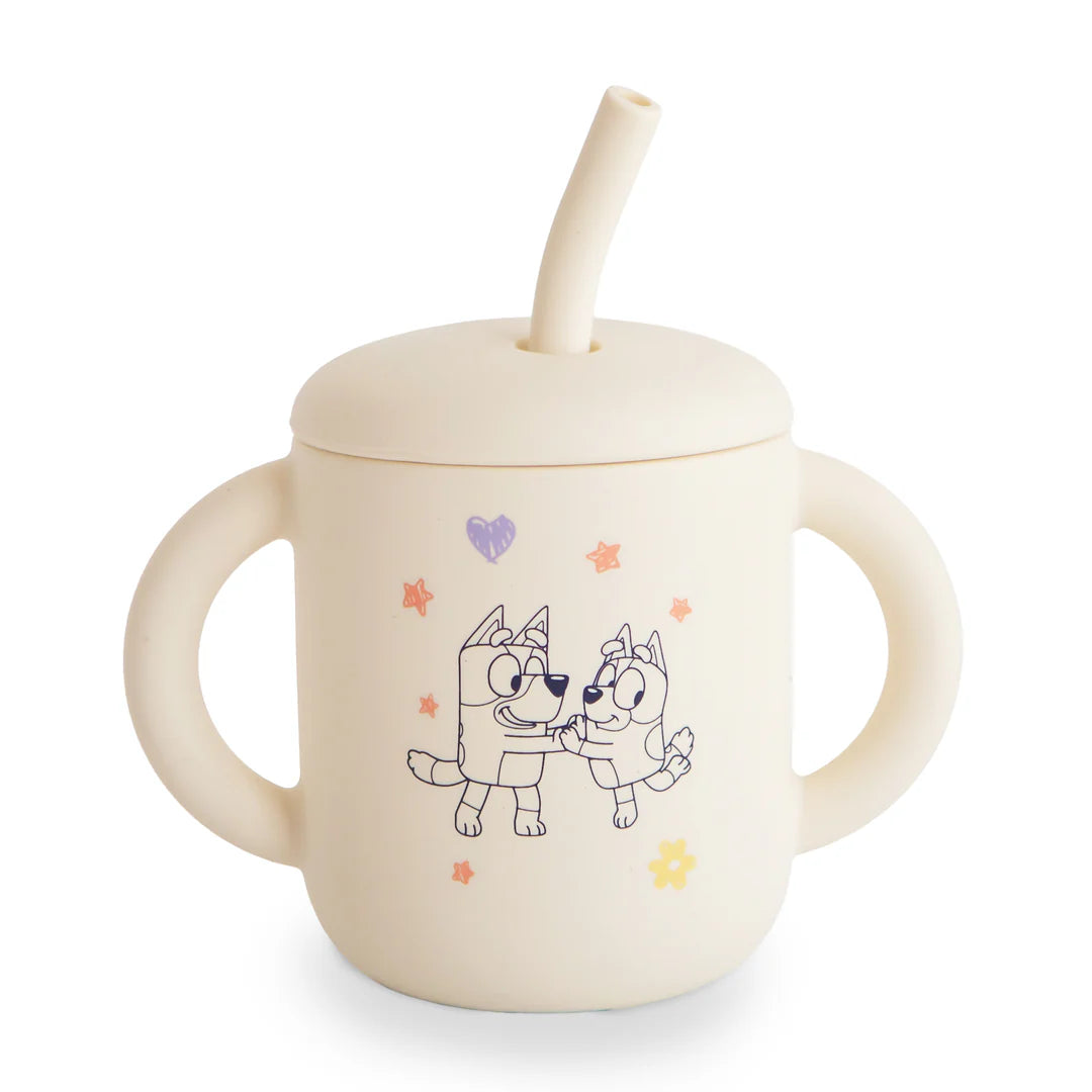 Bluey x Mushie Silicone Straw Cup