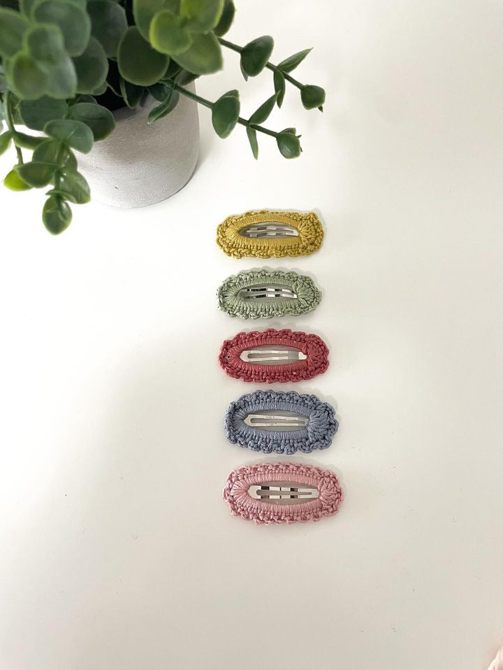 Peachy Bow Snap Clips