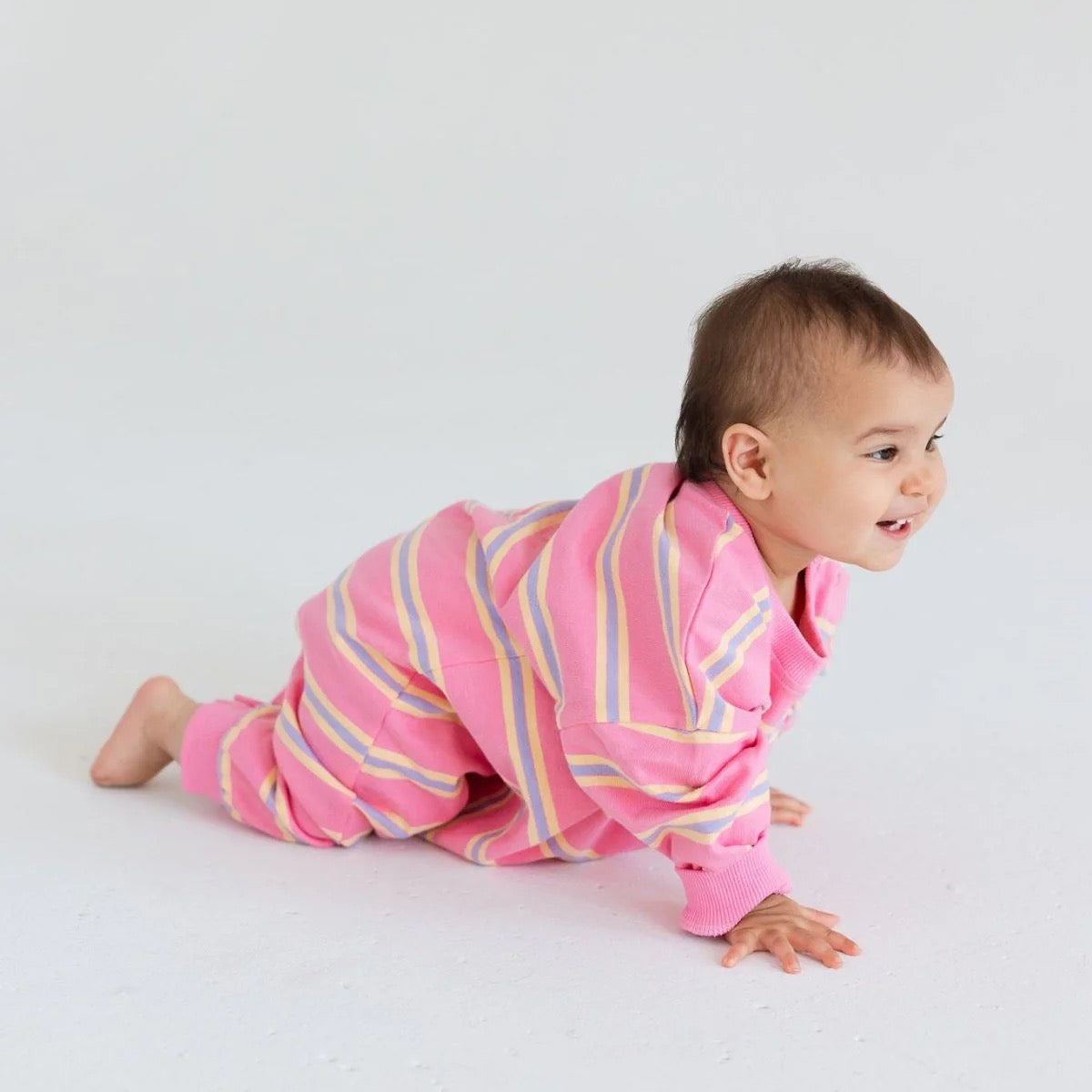 Striped Long Sleeve Romper